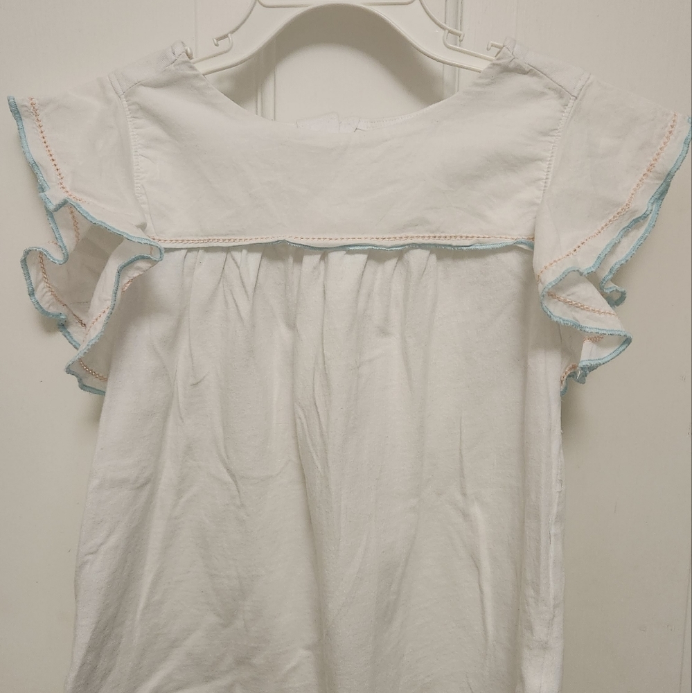 Janie and Jack cute flutter sleeve shirt with button back